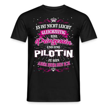 Pilotin und Prinzessin T-Shirt - Männer T-Shirt - Schwarz - Vorne - AI Model Male 178 light (178cm)