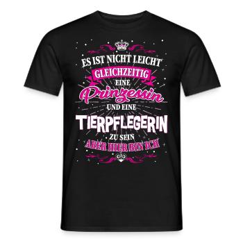 Tierpflegerin und Prinzessin T-Shirt - Männer T-Shirt - Schwarz - Vorne - AI Model Male 178 light (178cm)