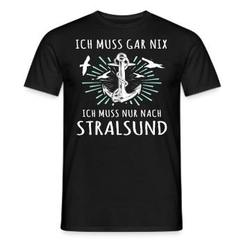 Stralsund Souvenir Ostsee Urlaub - Männer T-Shirt - Schwarz - Vorne - AI Model Male 178 light (178cm)