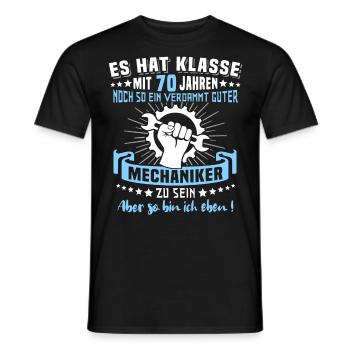 Automechaniker 70. Geburtstag 70 Jahre Mechaniker - Männer T-Shirt - Schwarz - Vorne - AI Model Male 178 light (178cm)