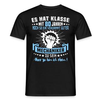 Automechaniker 80. Geburtstag 80 Jahre Mechaniker - Männer T-Shirt - Schwarz - Vorne - AI Model Male 178 light (178cm)