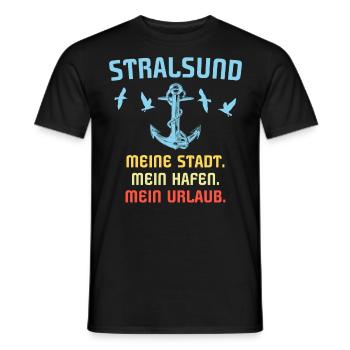 Urlaub Stralsund Sprüche - Männer T-Shirt - Schwarz - Vorne - AI Model Male 178 light (178cm)