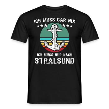 Stralsund Ostsee Urlaub - Männer T-Shirt - Schwarz - Vorne - AI Model Male 178 light (178cm)