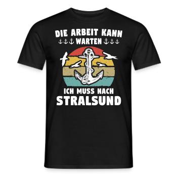 Stralsund Ostsee Urlaub - Männer T-Shirt - Schwarz - Vorne - AI Model Male 178 light (178cm)