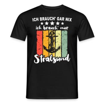 Urlaub Stralsund Ostsee - Männer T-Shirt - Schwarz - Vorne - AI Model Male 178 light (178cm)