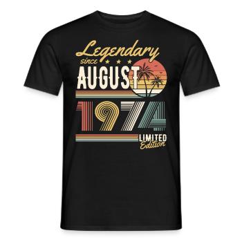 Légendaire depuis août 1974 Édition limitée - T-shirt homme - noir - Devant - AI Model Male 178 light (178cm)