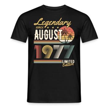 Légendaire depuis août 1977 Édition limitée - T-shirt homme - noir - Devant - AI Model Male 178 light (178cm)