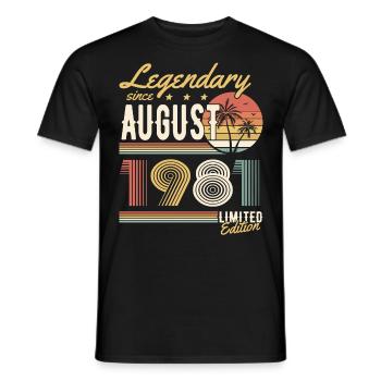 Légendaire depuis août 1981 Edition Limitée - T-shirt homme - noir - Devant - AI Model Male 178 light (178cm)