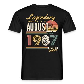 Légendaire depuis août 1987 Édition limitée - T-shirt homme - noir - Devant - AI Model Male 178 light (178cm)