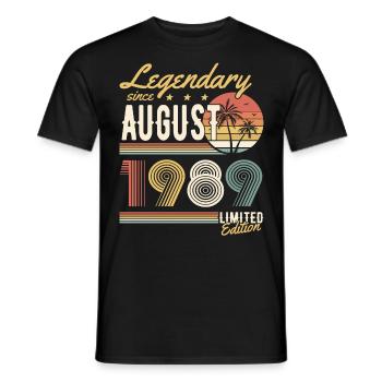 Légendaire depuis août 1989 Édition limitée - T-shirt homme - noir - Devant - AI Model Male 178 light (178cm)