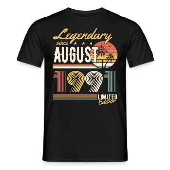 Légendaire depuis août 1991 Edition Limitée - T-shirt homme - noir - Devant - AI Model Male 178 light (178cm)
