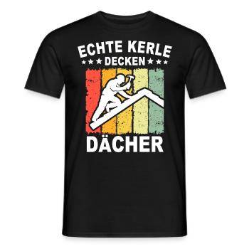 Dachdecker Dachspengler Dachdecken Dachklempner - Männer T-Shirt - Schwarz - Vorne - AI Model Male 178 light (178cm)