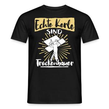 Trockenbauer Trockenbaumonteur Trockenbau - Männer T-Shirt - Schwarz - Vorne - AI Model Male 178 light (178cm)