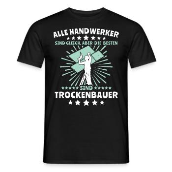 Trockenbauer Trockenbau Trockenbaumonteur - Männer T-Shirt - Schwarz - Vorne - AI Model Male 178 light (178cm)