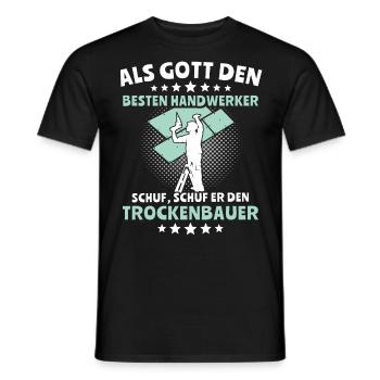 Trockenbauer Trockenbau Trockenbaumonteur - Männer T-Shirt - Schwarz - Vorne - AI Model Male 178 light (178cm)