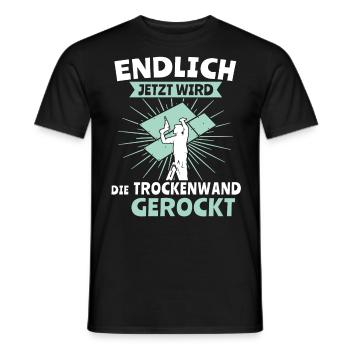 Trockenbauer Trockenbau Trockenbaumonteur - Männer T-Shirt - Schwarz - Vorne - AI Model Male 178 light (178cm)