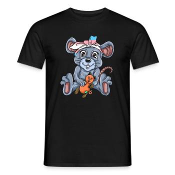 Souris - T-shirt homme - noir - Devant - AI Model Male 178 light (178cm)