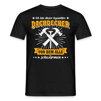 Dachdecker Dachspengler Dachklempner Dachdecken - Männer T-Shirt - Schwarz - Vorne - AI Model Male 178 light (178cm)