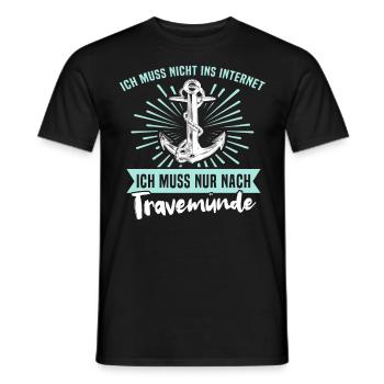 Urlaub Travemünde Ostsee - Männer T-Shirt - Schwarz - Vorne - AI Model Male 178 light (178cm)