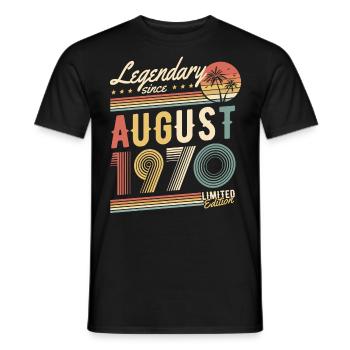 Légendaire depuis août 1970 Edition Limitée - T-shirt homme - noir - Devant - AI Model Male 178 light (178cm)