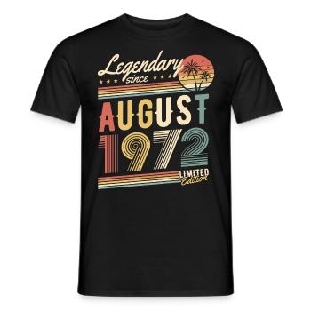 Légendaire depuis août 1972 Edition Limitée - T-shirt homme - noir - Devant - AI Model Male 178 light (178cm)