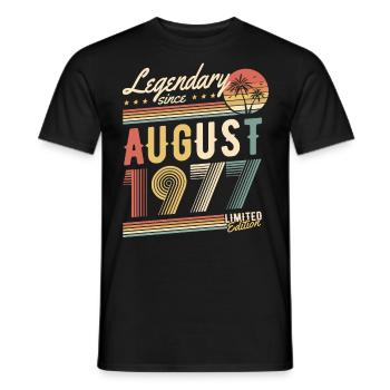 Légendaire depuis août 1977 Édition limitée - T-shirt homme - noir - Devant - AI Model Male 178 light (178cm)