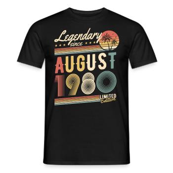 Légendaire depuis août 1980 Édition limitée - T-shirt homme - noir - Devant - AI Model Male 178 light (178cm)