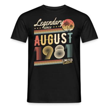 Légendaire depuis août 1981 Edition Limitée - T-shirt homme - noir - Devant - AI Model Male 178 light (178cm)