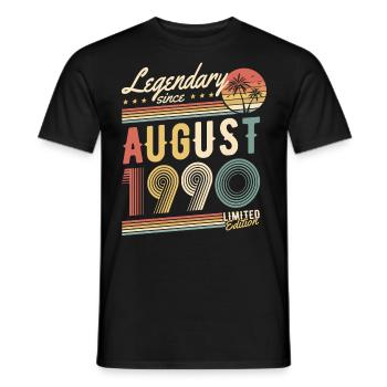 Légendaire depuis août 1990 Édition Limitée - T-shirt homme - noir - Devant - AI Model Male 178 light (178cm)