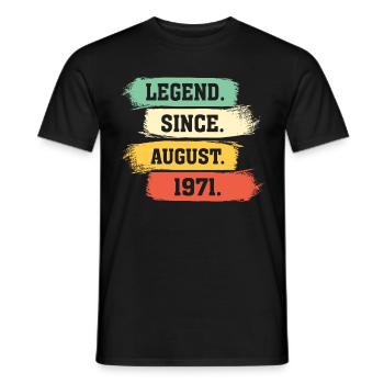 Légende depuis août 1971 - T-shirt homme - noir - Devant - AI Model Male 178 light (178cm)