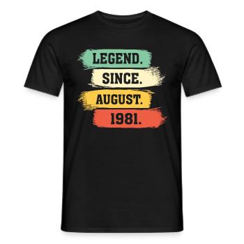 Légende depuis août 1981 - T-shirt homme - noir - Devant - AI Model Male 178 light (178cm)