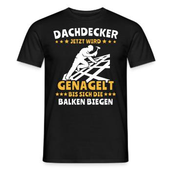 Dachdecker Dachspengler Dachdecken Dachklempner - Männer T-Shirt - Schwarz - Vorne - AI Model Male 178 light (178cm)