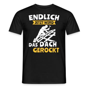 Dachdecker Dachspengler Dachdecken Dachklempner - Männer T-Shirt - Schwarz - Vorne - AI Model Male 178 light (178cm)