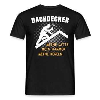 Dachdecker Dachspengler Dachdecken Dachklempner - Männer T-Shirt - Schwarz - Vorne - AI Model Male 178 light (178cm)