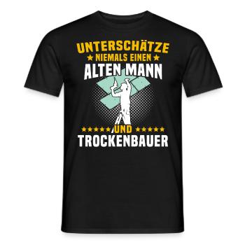 Trockenbaumonteur Sprüche Trockenbauer Geschenk - Männer T-Shirt - Schwarz - Vorne - AI Model Male 178 light (178cm)