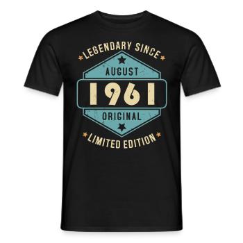 Août 1961 Vintage Retro Anniversaire - T-shirt homme - noir - Devant - AI Model Male 178 light (178cm)