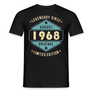Août 1968 Vintage Retro Anniversaire - T-shirt homme - noir - Devant - AI Model Male 178 light (178cm)