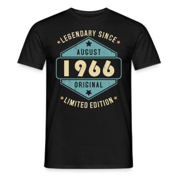 Août 1966 Vintage Retro Anniversaire - T-shirt homme - noir - Devant - AI Model Male 178 light (178cm)