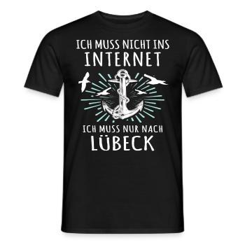 Lübeck Sprüche Hansestadt Luebeck - Männer T-Shirt - Schwarz - Vorne - AI Model Male 178 light (178cm)