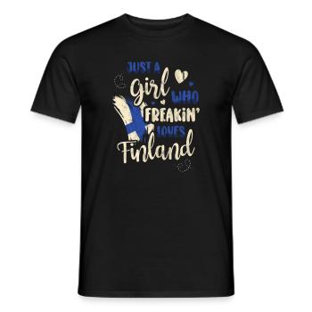 Finlande - T-shirt homme - noir - Devant - AI Model Male 178 light (178cm)