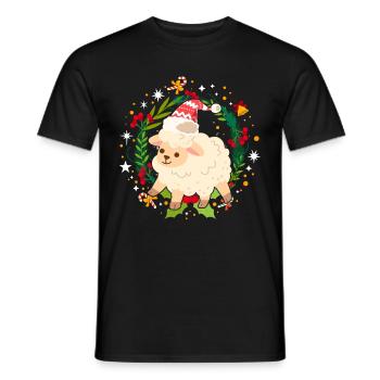 Ugly Christmas Sheep Pattern Knitted Xmas Christ Child - Men's T-Shirt - black - Front - AI Model Male 178 light (178cm)