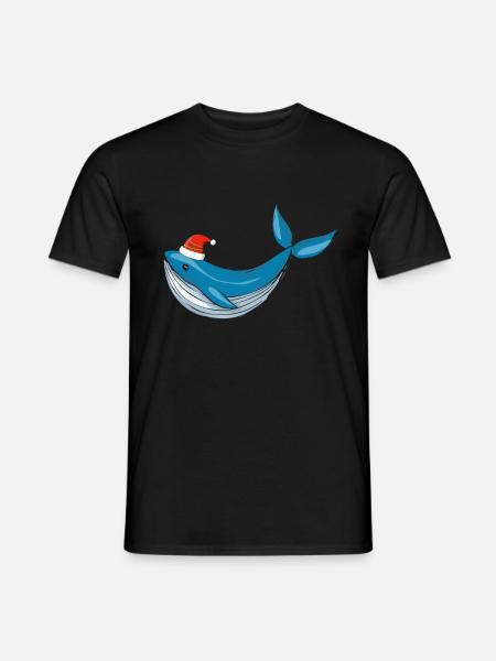 Ugly Christmas Whale - Men's T-Shirt - black