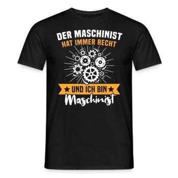 Maschinist Maschinenführer Feuerwehrmann - Männer T-Shirt - Schwarz - Vorne - AI Model Male 178 light (178cm)