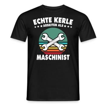 Maschinist Maschinenführer Feuerwehrmann - Männer T-Shirt - Schwarz - Vorne - AI Model Male 178 light (178cm)