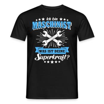Maschinist Maschinenführer Feuerwehrmann - Männer T-Shirt - Schwarz - Vorne - AI Model Male 178 light (178cm)