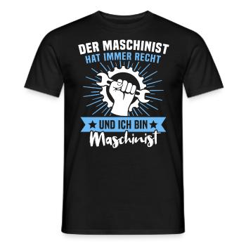 Maschinist Maschinenführer Feuerwehrmann - Männer T-Shirt - Schwarz - Vorne - AI Model Male 178 light (178cm)
