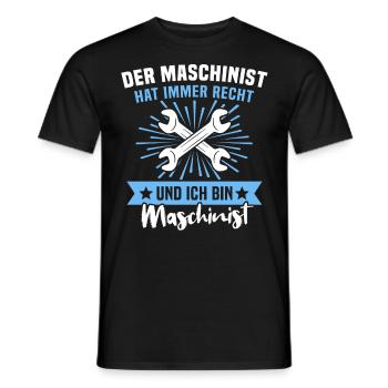 Maschinist Maschinenführer Feuerwehrmann - Männer T-Shirt - Schwarz - Vorne - AI Model Male 178 light (178cm)