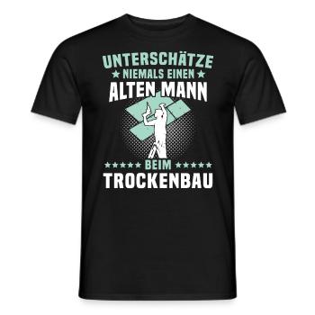 Trockenbauer Sprüche Trockenbau - Männer T-Shirt - Schwarz - Vorne - AI Model Male 178 light (178cm)