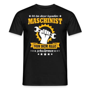 Maschinist Maschinenführer Feuerwehrmann - Männer T-Shirt - Schwarz - Vorne - AI Model Male 178 light (178cm)
