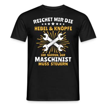 Maschinist Maschinenführer Feuerwehrmann - Männer T-Shirt - Schwarz - Vorne - AI Model Male 178 light (178cm)